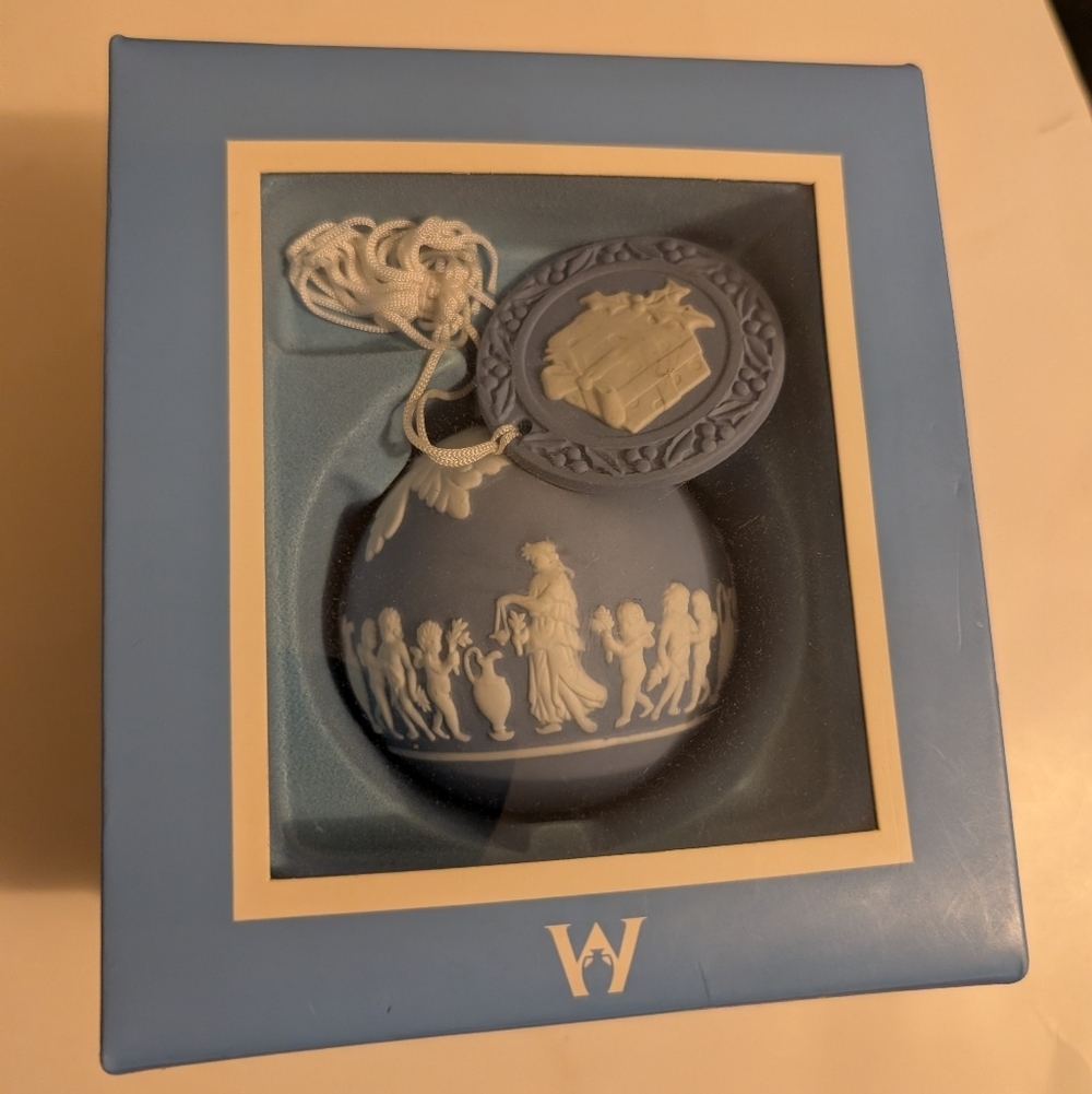 Wedgwood Blue and White Ornament With Original Box And One Bonus In EUC